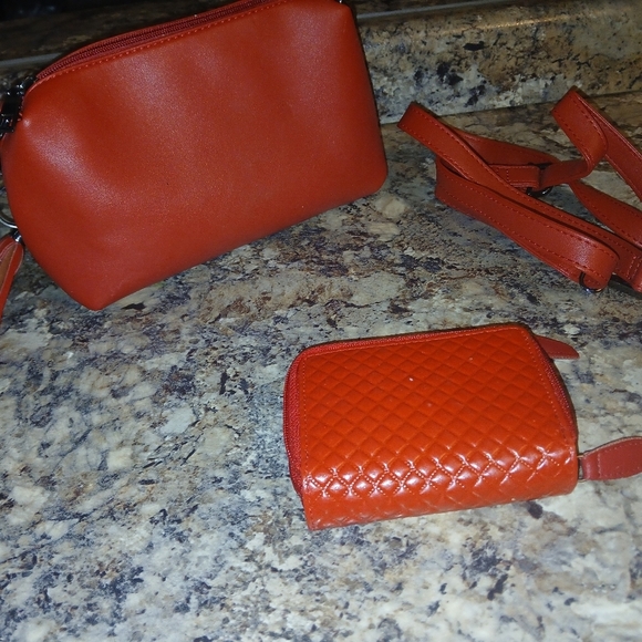 unbranded fashion purse Handbags - Elegant Red Women's Bag Purse Set With Wallet